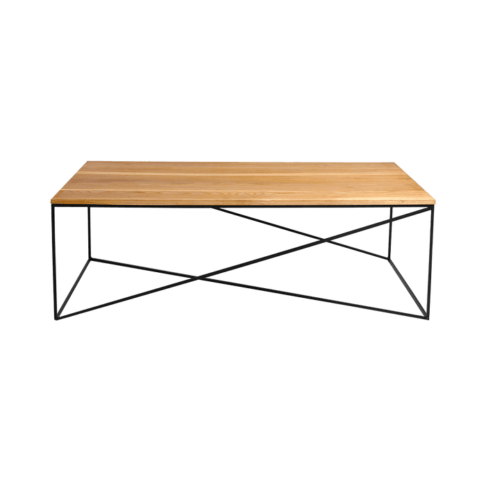 Tavolino MEMO WOOD 140, impiallacciatura rovere, nero