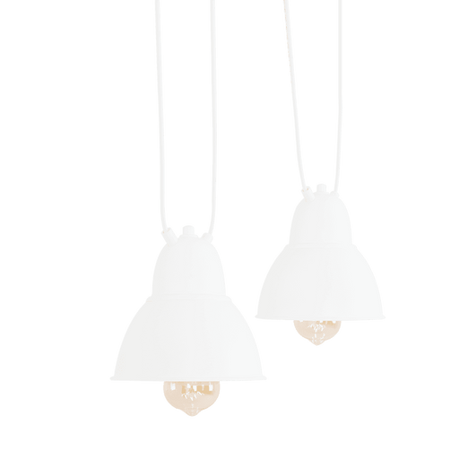 Lampada da soffitto Coben Hangman 2 bianco con paralume in metallo bianco, design minimalista ed elegante, illuminazione moderna per interni