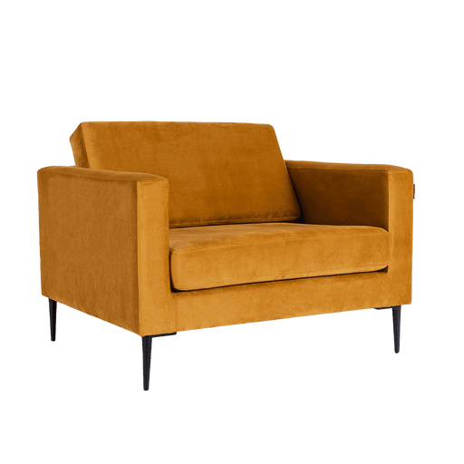 Poltrona VERGAN in velluto color nero, design elegante con braccioli imbottiti e gambe nere sottili, ideale per soggiorno moderno - SKU: AC042VERG-RV41