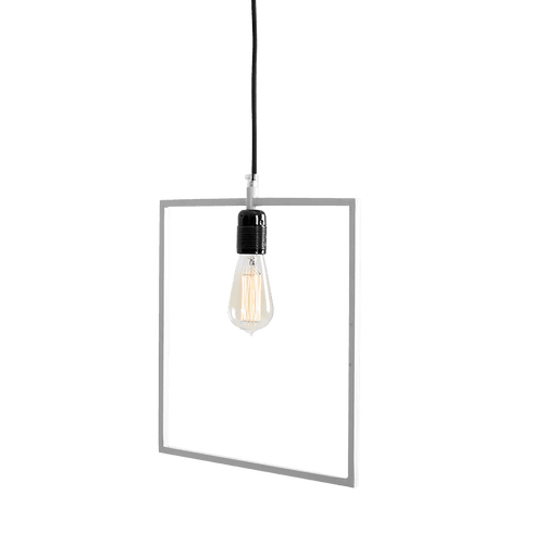Lampada da soffitto geometrica QUADO Bianco con struttura in metallo, design minimalista, altezza 35 cm, perfetta per ambienti moderni.