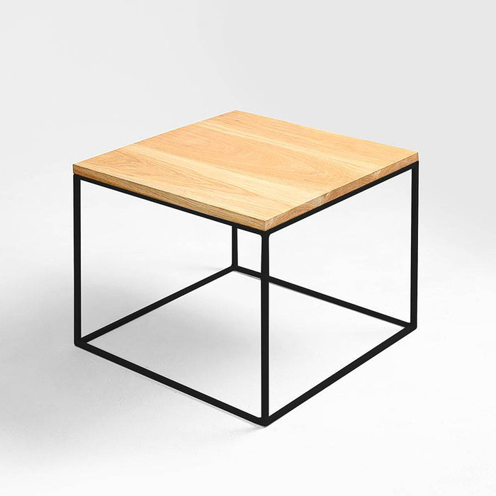 Tavolino TENSIO 50 LEGNO MASSELLO, quercia, nero
