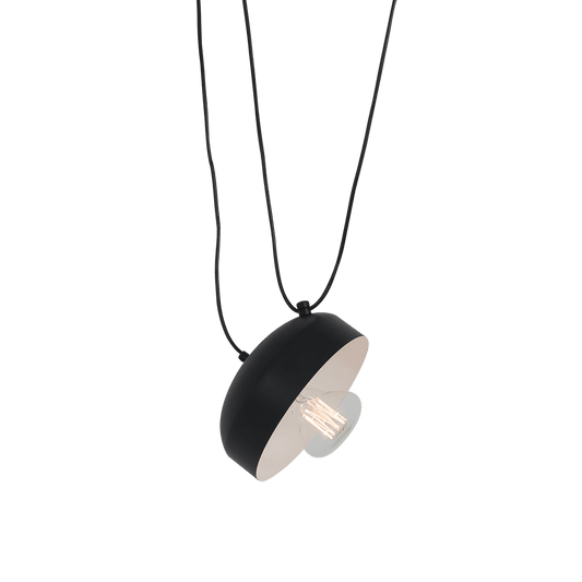 Lampadario stiloso nero POPO FLAT con design minimalista, corpo in metallo nero, cavi a vista, illuminazione d'impatto, SKU: LP011POPOFL1-02