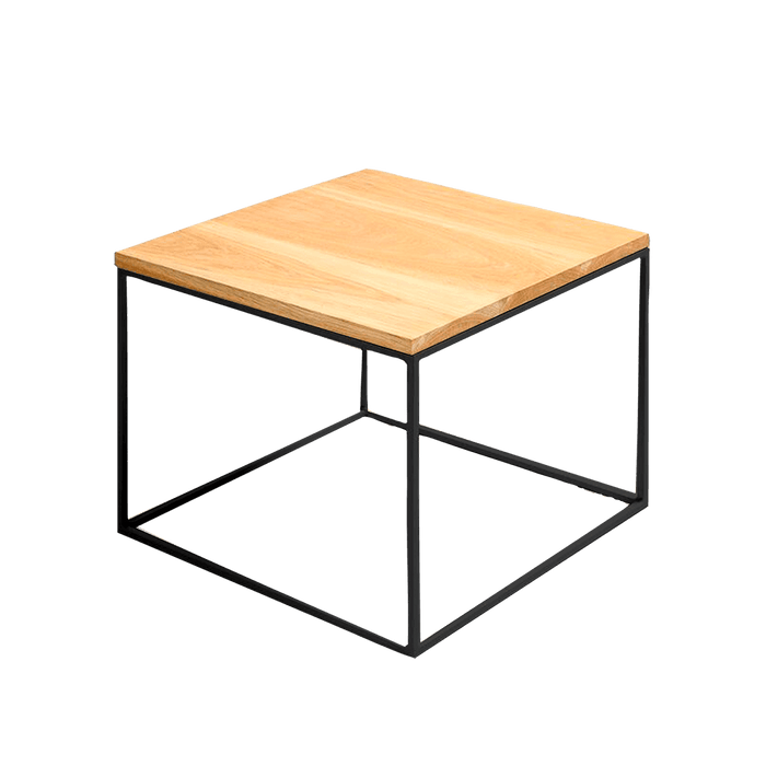 Tavolino TENSIO WOOD 50, impiallacciatura rovere, nero
