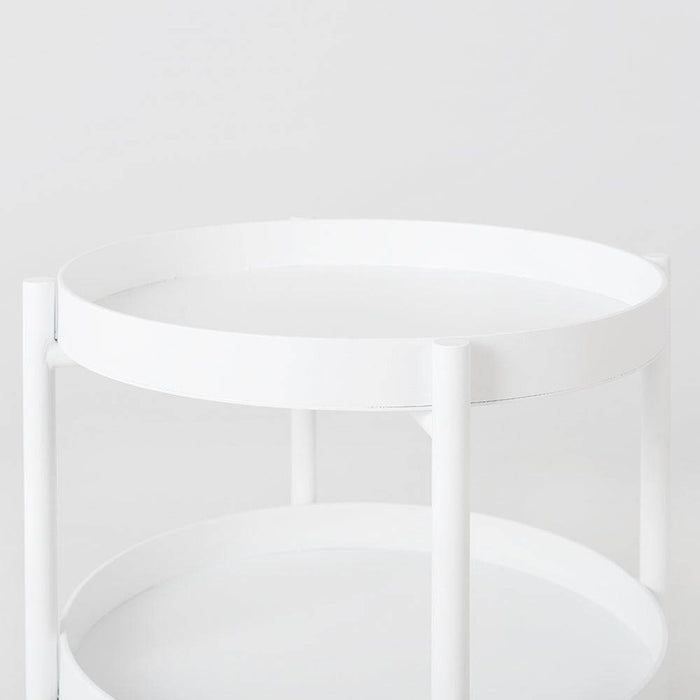 Tavolino laterale HANNA METAL 40-2F - bianco
