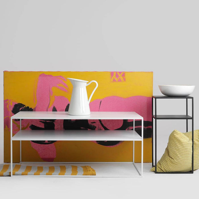 Tavolino TENSIO 2 FLOOR METAL 100x60, bianco