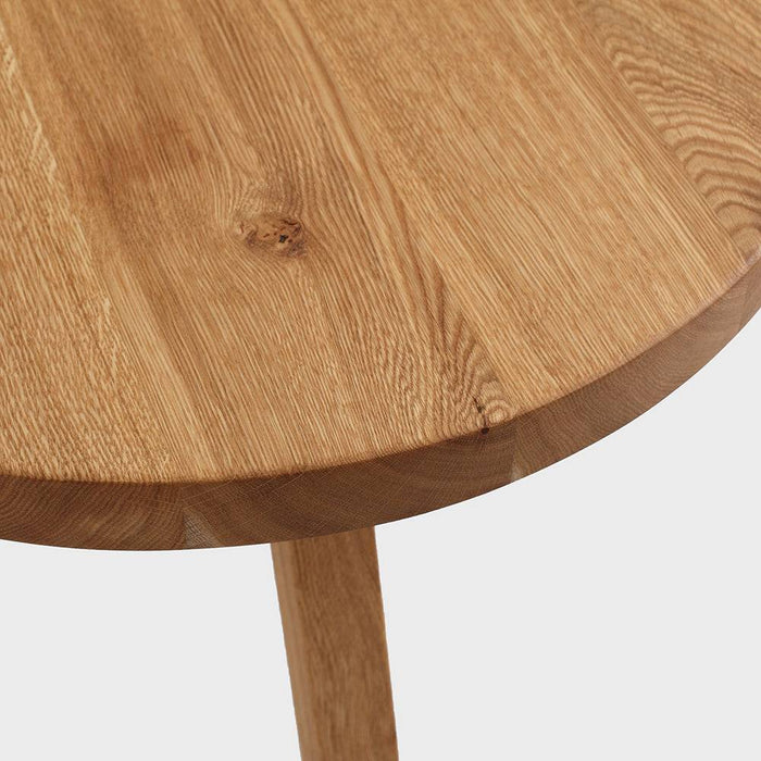 Tavolino TREBEN ⌀60 Legno Massello Quercia