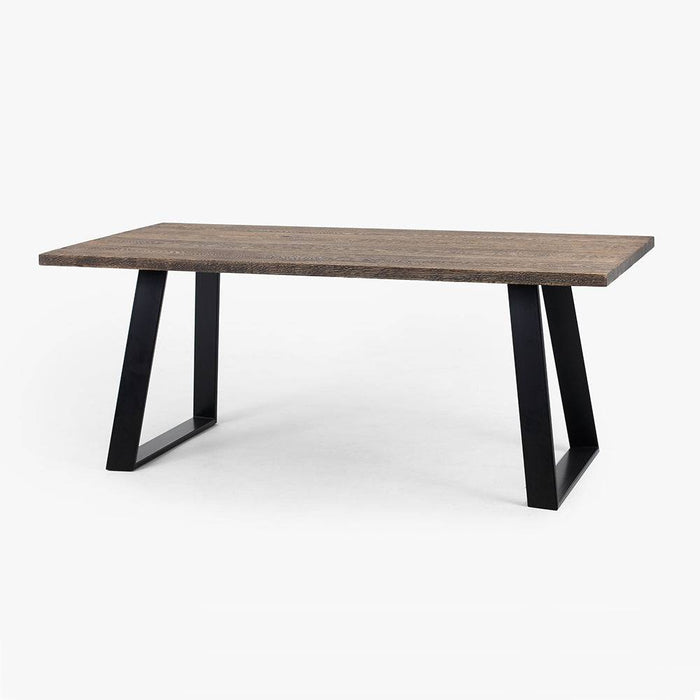 Tavolo da Pranzo HOFER 180x90 Legno Massello Rovere Nero