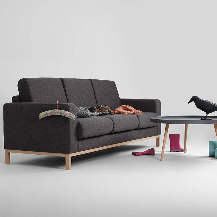Divano Letto 3 Posti SCANDIC, Carbonio, Naturale