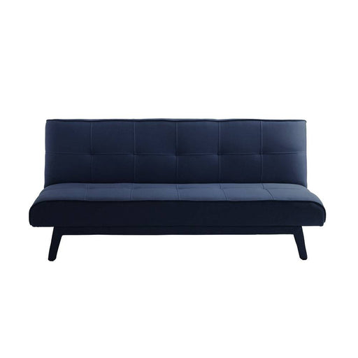 Divano letto 2 posti MODES Inkjet in tessuto nero con schiena alta, design elegante, struttura robusta e piedi in legno, ideale per soggiorno.