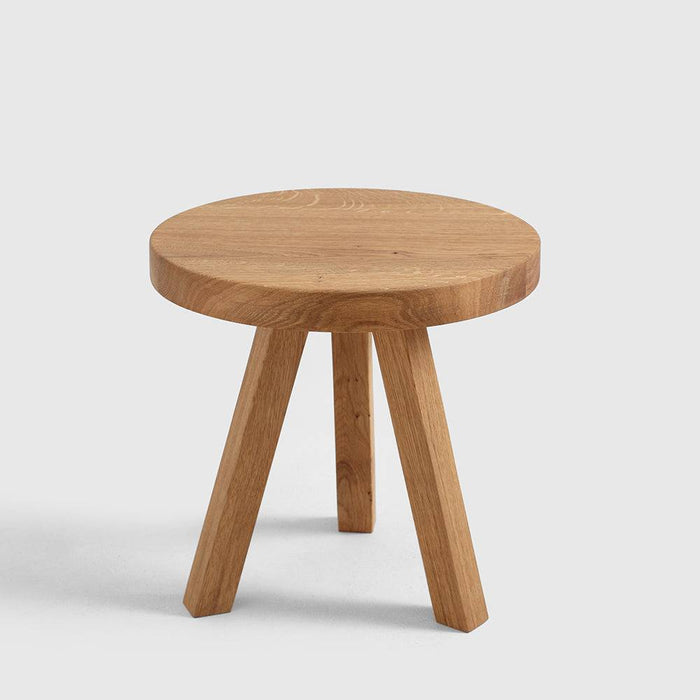 Tavolino TREBEN ⌀40 Legno Massello Quercia