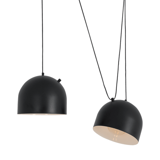 Lampada da soffitto industriale moderna nera con paralume semisferico in metallo, design minimalista, perfetta per interni contemporanei