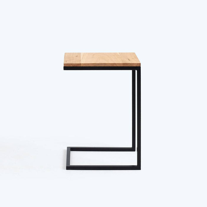 Tavolino Laterale LUPE 30, Impiallacciatura di Rovere, Nero