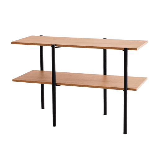 Consolle moderna RAVE BASIC 110 in rovere naturale con struttura in metallo nero, ideale per ingresso o soggiorno, SKU: TB002RAVKON110-3395-9005