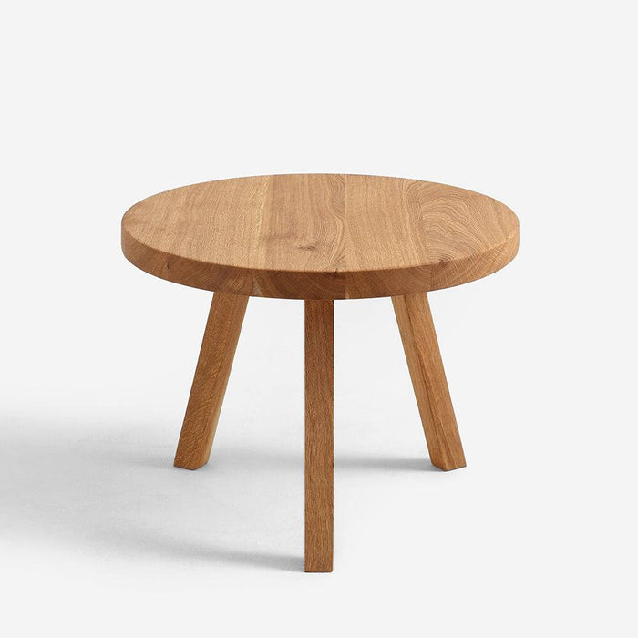 Tavolino TREBEN ⌀60 Legno Massello Quercia