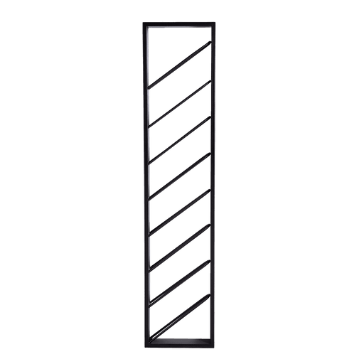 Portavini industriale nero PORTO, struttura in metallo nero, design minimalista, ideale per esposizione vini, dimensioni altezza 180cm, SKU: TD005PORTO-9005