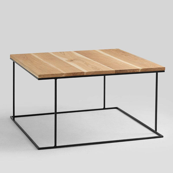 Tavolino WALT 100x100 impiallacciato quercia, nero