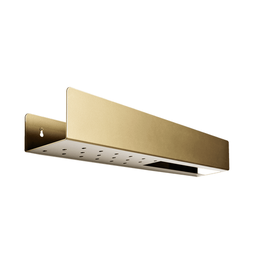 Supporto a mensola oro funzionale per bagno in metallo con finitura elegante, ideale per organizzare spazi e accessori bagno.