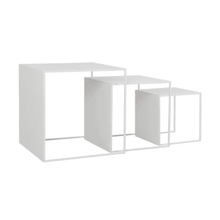 Set Tavolini 2WALL TRIO METAL 35x45x55, bianco