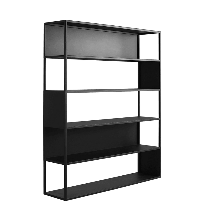 Libreria HYLLER SIDE METAL 150x180 nero