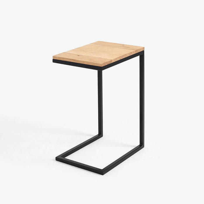 Tavolino Laterale LUPE 30, Impiallacciatura di Rovere, Nero