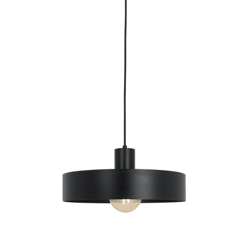 Lampada da soffitto minimalista Fay in acciaio verniciato nero, design moderno e lineare, ideale per soggiorno, camera o ufficio