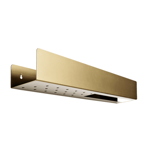 Scaffale oro LANDA HANG 100 in metallo con finitura dorata, design elegante e pratico per il bagno, con spazio per accessori, SKU: PL001LANDHAN100-1111