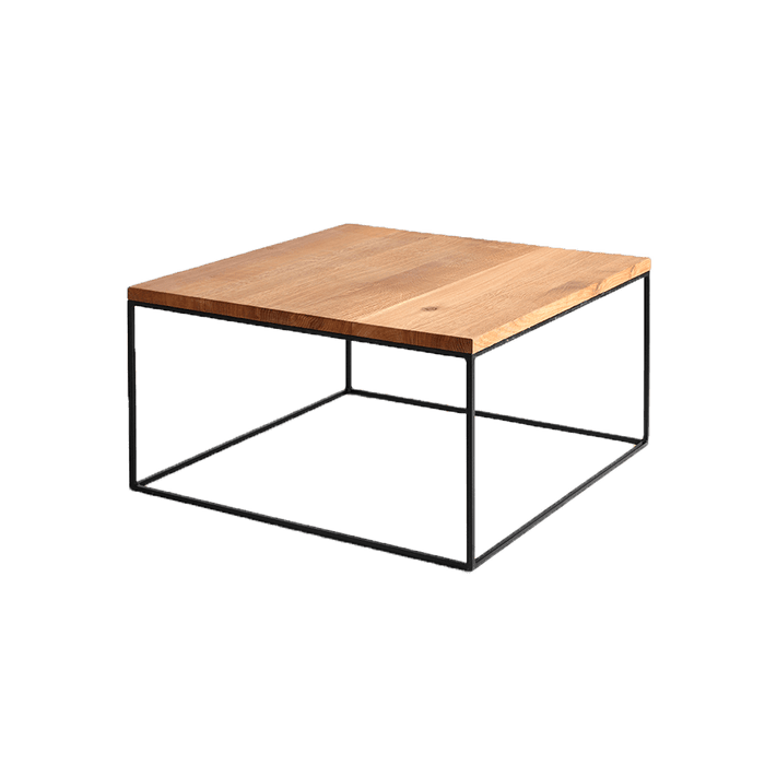 Tavolino TENSIO WOOD 80, impiallacciatura rovere, nero