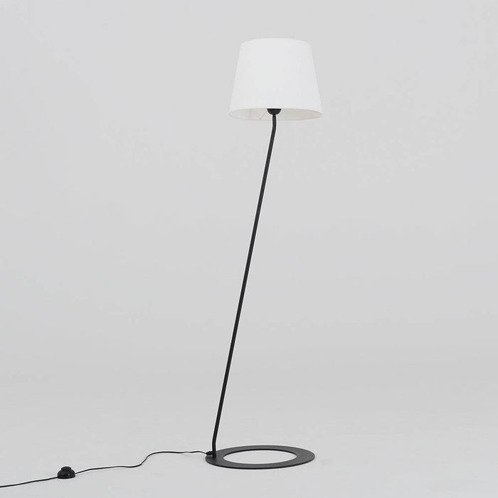 Lampada da Terra SHADE - paralume bianco, base nera