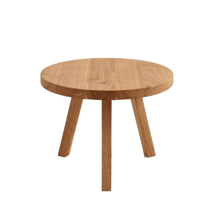 Tavolino TREBEN ⌀60 Legno Massello Quercia
