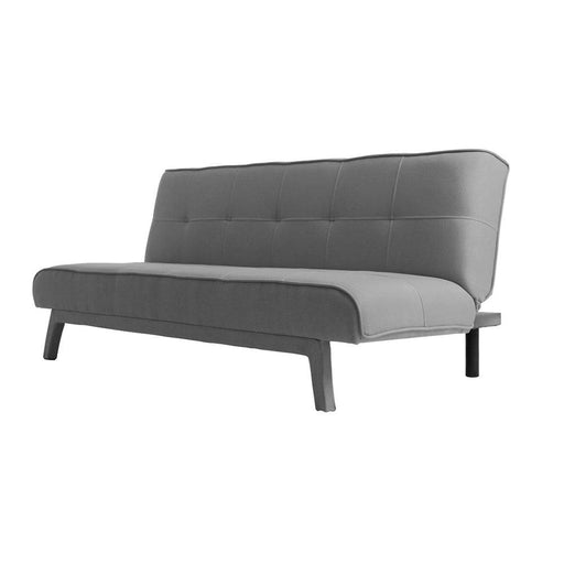 Divano letto 2 posti in tessuto grigio con struttura in legno nero, design moderno e confortevole, ideale per soggiorno elegante - SKU: SF029MODTK-ET91