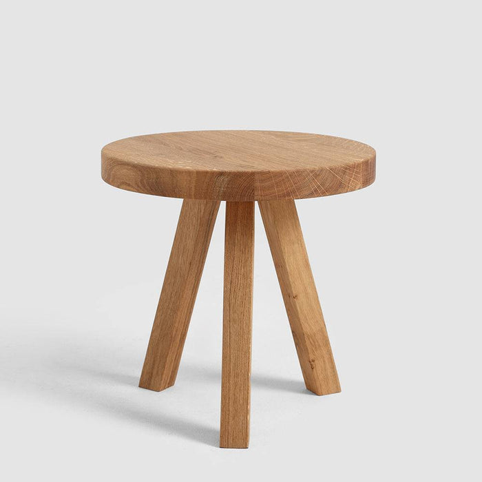 Tavolino TREBEN ⌀40 Legno Massello Quercia