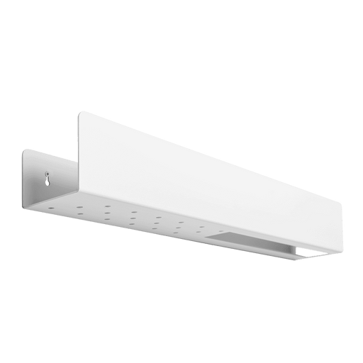 Scaffale bagno bianco pratico in metallo con supporto a parete, design minimalista e robusto, ideale per organizzare accessori bagno - SKU: PL001LANDHAN100-01