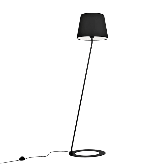 Lampada da Terra SHADE - Paralume Nero Base Nera