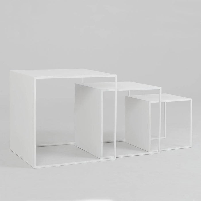 Set Tavolini 2WALL TRIO METAL 35x45x55, bianco