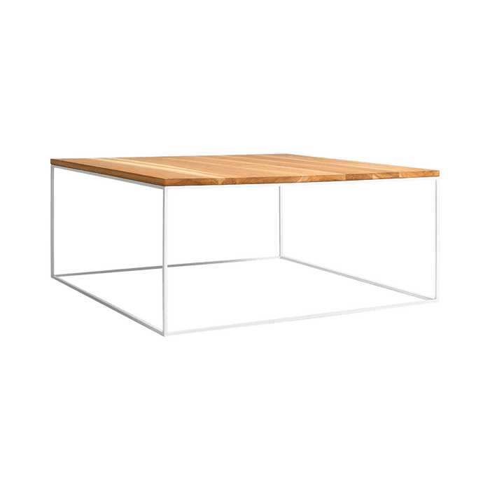 Tavolino Tensio Legno Massello 100x100 - Bianco