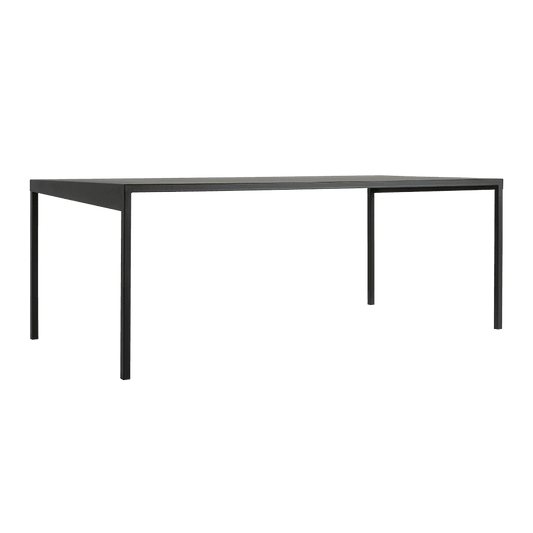 Tavolo da pranzo in metallo nero con piano rettangolare, design minimalista, ideale per ambienti moderni, SKU: TD006OBR200-9005