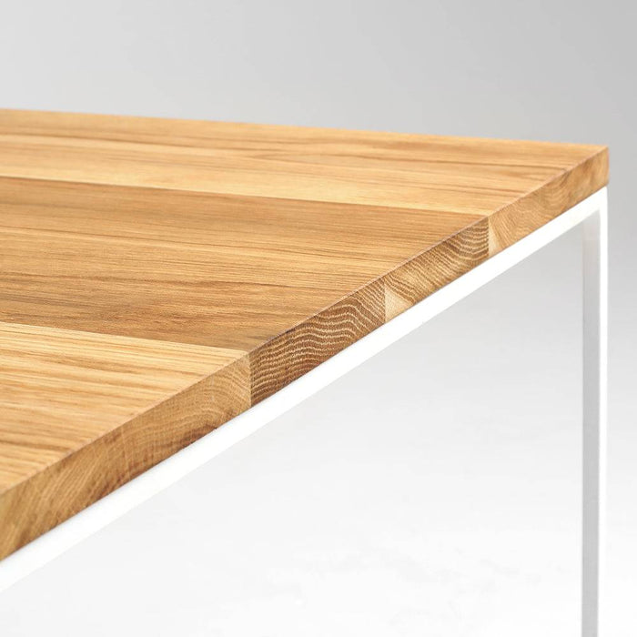 Tavolino Tensio Legno Massello 100x100 - Bianco