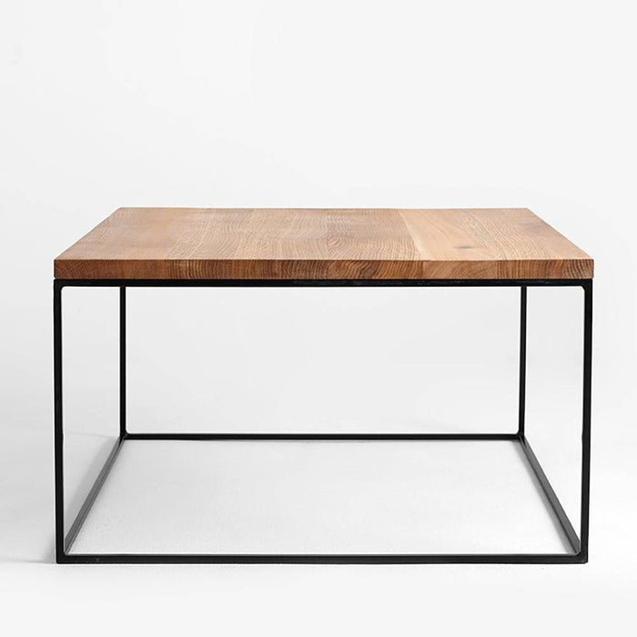 Tavolino Caffè TENSIO WOOD 100x100, impiallacciatura quercia, nero