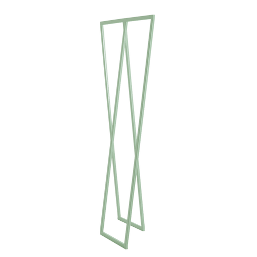 Appendiabiti SABU METAL in metallo verde menta, struttura a forma di X, design minimalista e moderno, altezza 173 cm, ideale per ingresso o camera