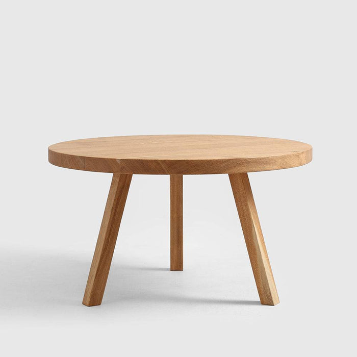 Tavolino TREBEN ⌀80 Legno Massello Quercia