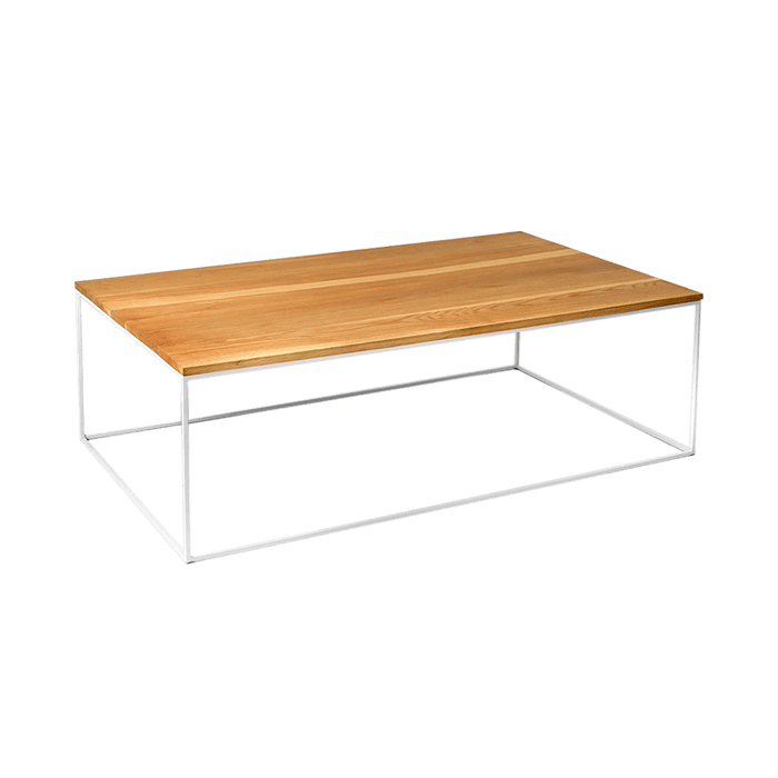 Tavolino TENSIO WOOD 100x60, impiallacciatura rovere, bianco