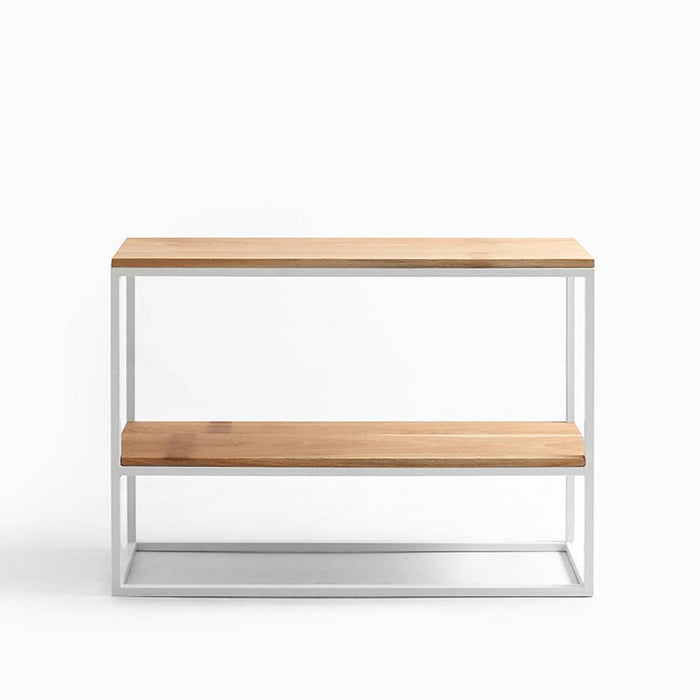 Mensola Julita 75-2F Legno Massello - Rovere e Bianco