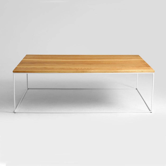 Tavolino Caffè TENSIO WOOD 140x80, impiallacciatura quercia, bianco