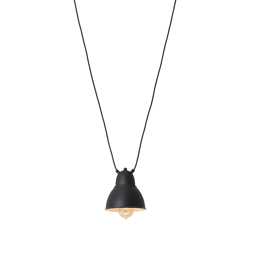 Lampada a soffitto minimalista nera Coben Hangman 1 con design industrial, cavo nero, ideale per interni moderni, SKU: LPAX001COBHANGM1-02