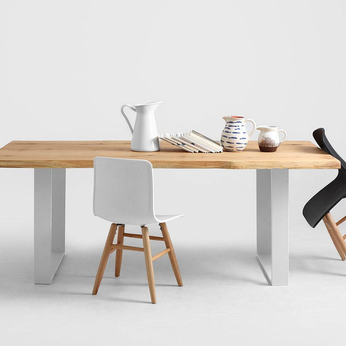 Tavolo da Pranzo FELD 180x90 Legno Massello Rovere Bianco