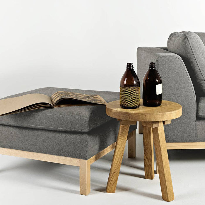 Pouf AMBIENT WOOD - kwarc, naturale