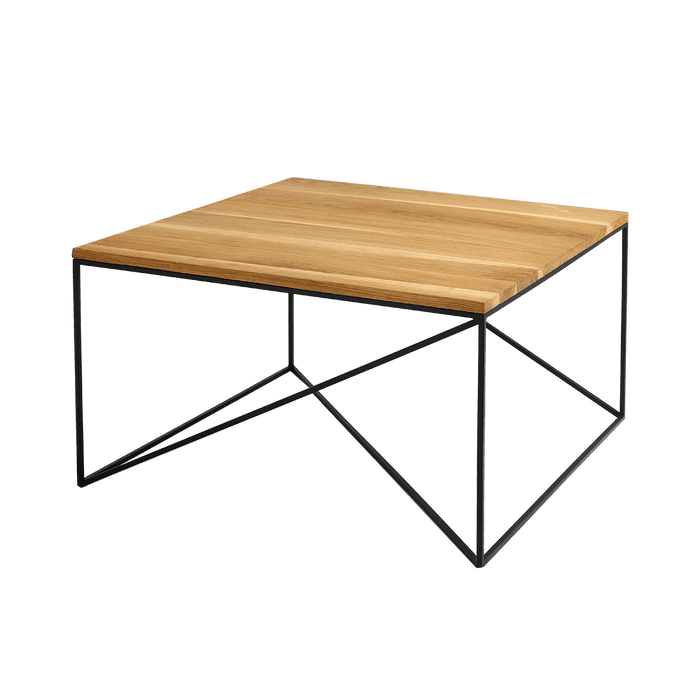 Tavolino MEMO WOOD 80, impiallacciatura rovere, nero