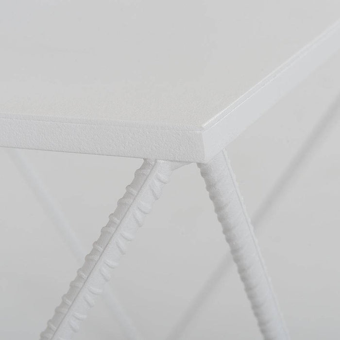 Tavolino DARYL METAL 60, bianco