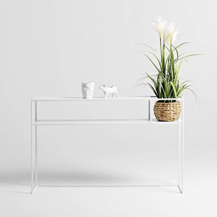 Tavolo Console Senso Flower Metal 120x25 Bianco