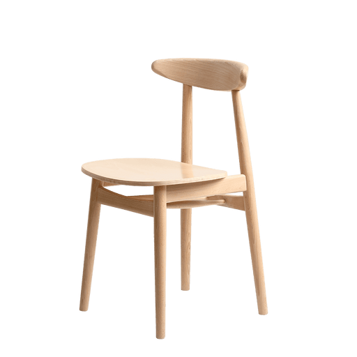 Sedia scandinava naturale in legno chiaro con design minimalista, seduta ergonomica e struttura robusta, ideale per ambienti moderni - SKU: CH005POLL-7092